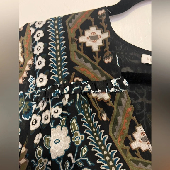 VERONICE BEARD Floral Print Silk Short Sleeve Dress - Picture 8 of 11